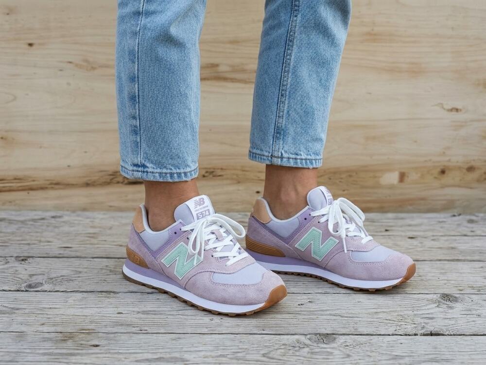 New Balance 574 Womens Size 10 Raw Amethyst Purple Mint Suede Sneakers WL574RA2